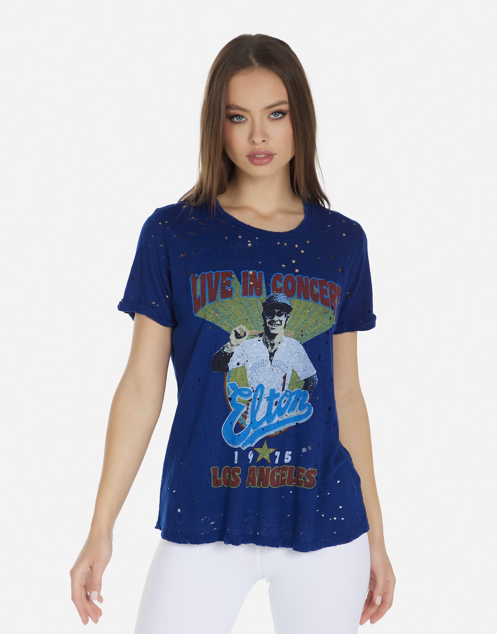 Lauren Moshi Women's Bess Elton John Dodgers - Blue - T-shirts