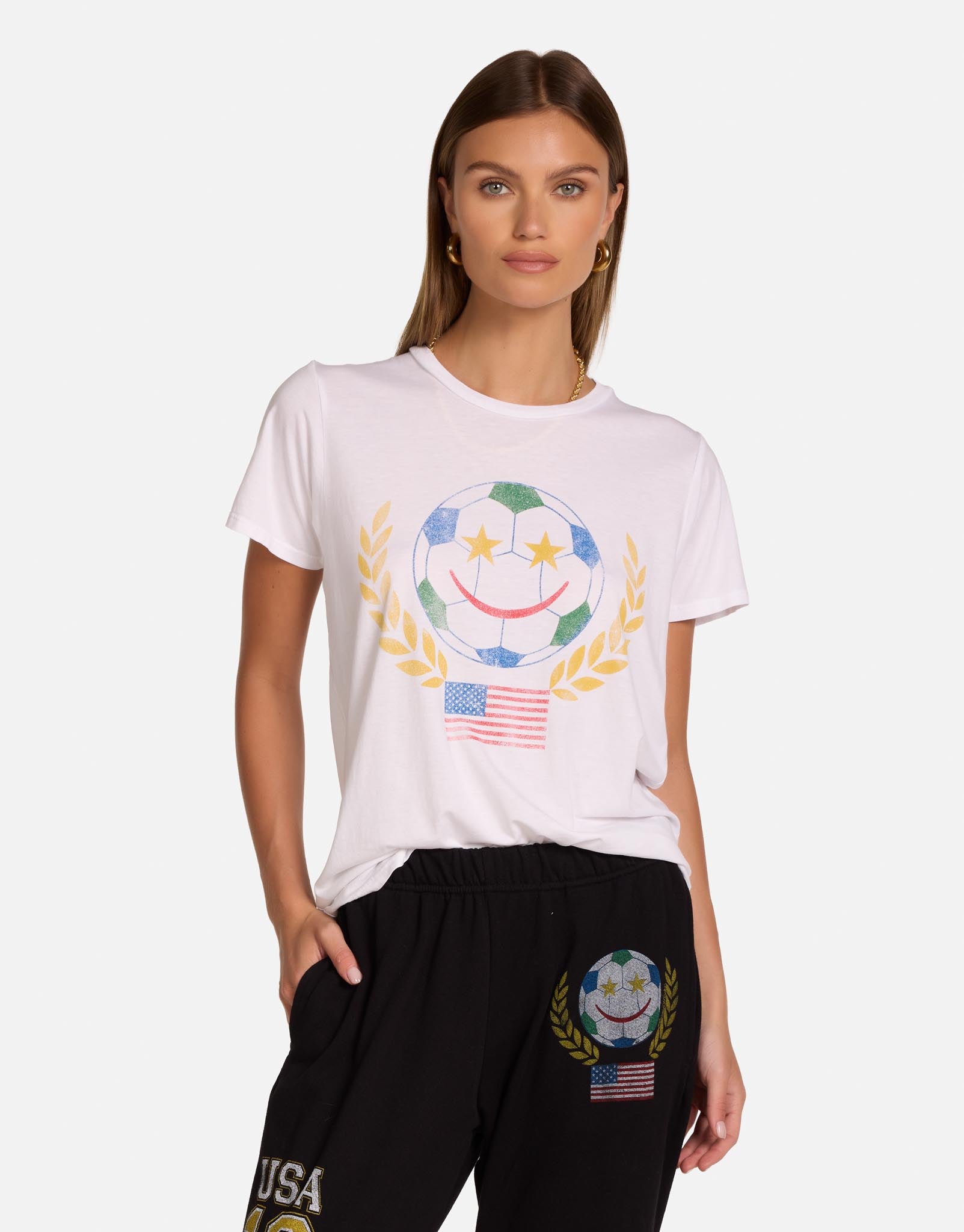 Game Face Boyfriend Tee in Black | Wolf by Lauren Moshi