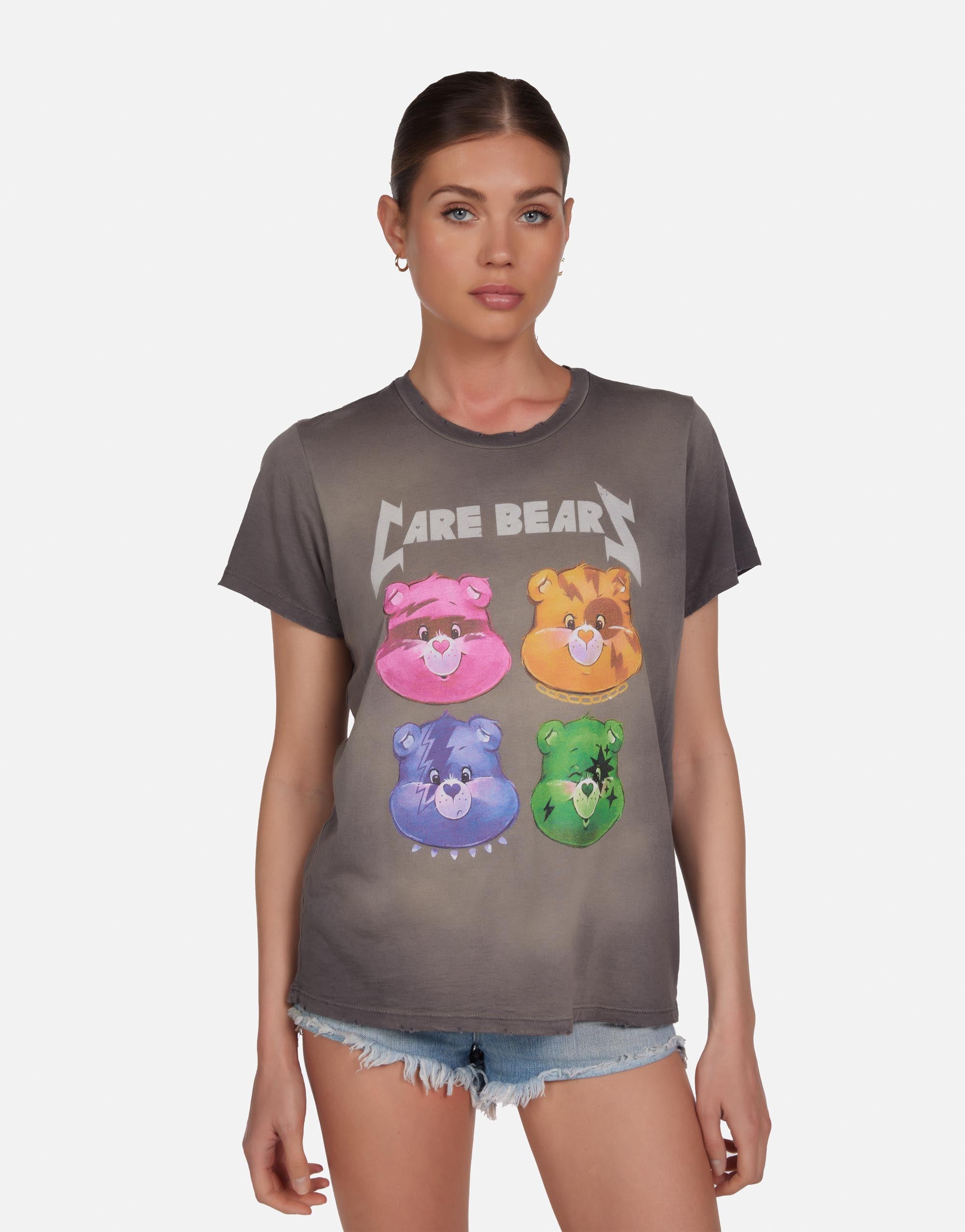 Rock Care Bears Boyfriend Tee in Vintage Smoke | Wolf by Lauren Moshi 