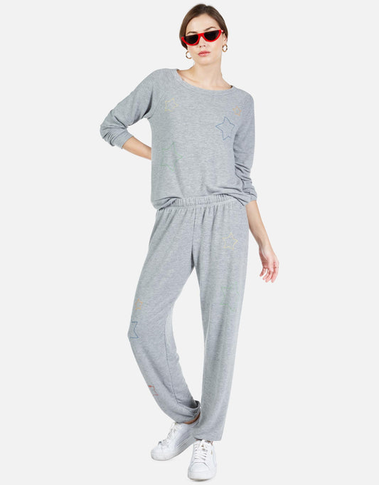 Lauren Moshi Women's Brenna Color Star Embroidery -