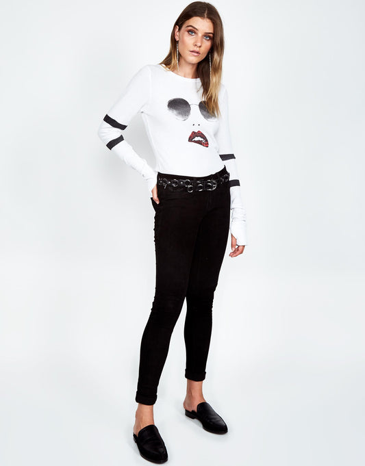 Lauren Moshi Women's Mckinley Pierced Biting Lip Face -