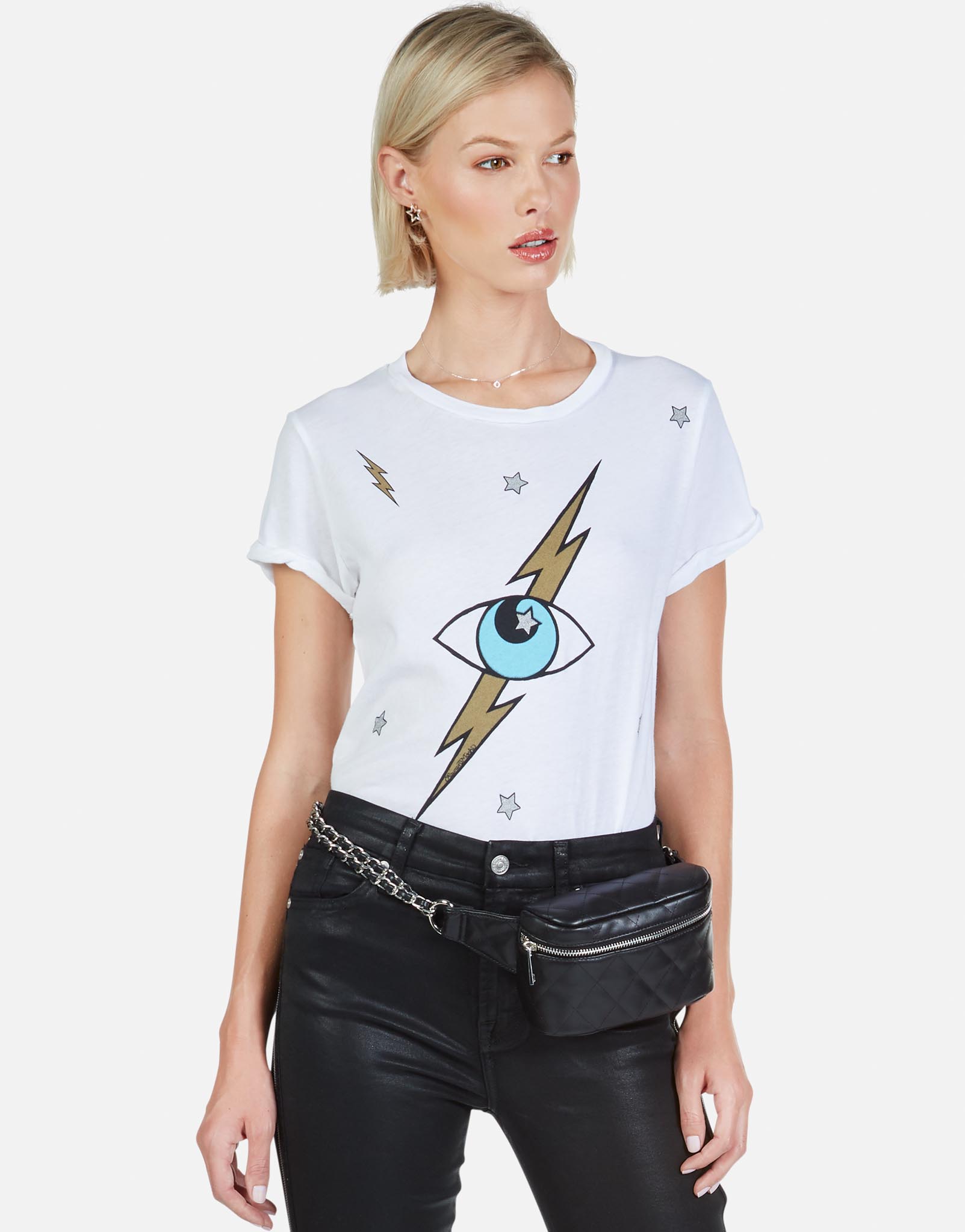 Peace Lightning S/S Vintage Tee | Croft by Lauren Moshi White / XS