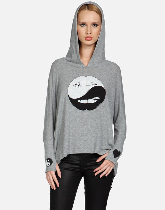 Lauren Moshi Women's Wilma Biting Lip Yin Yang - Heather Grey