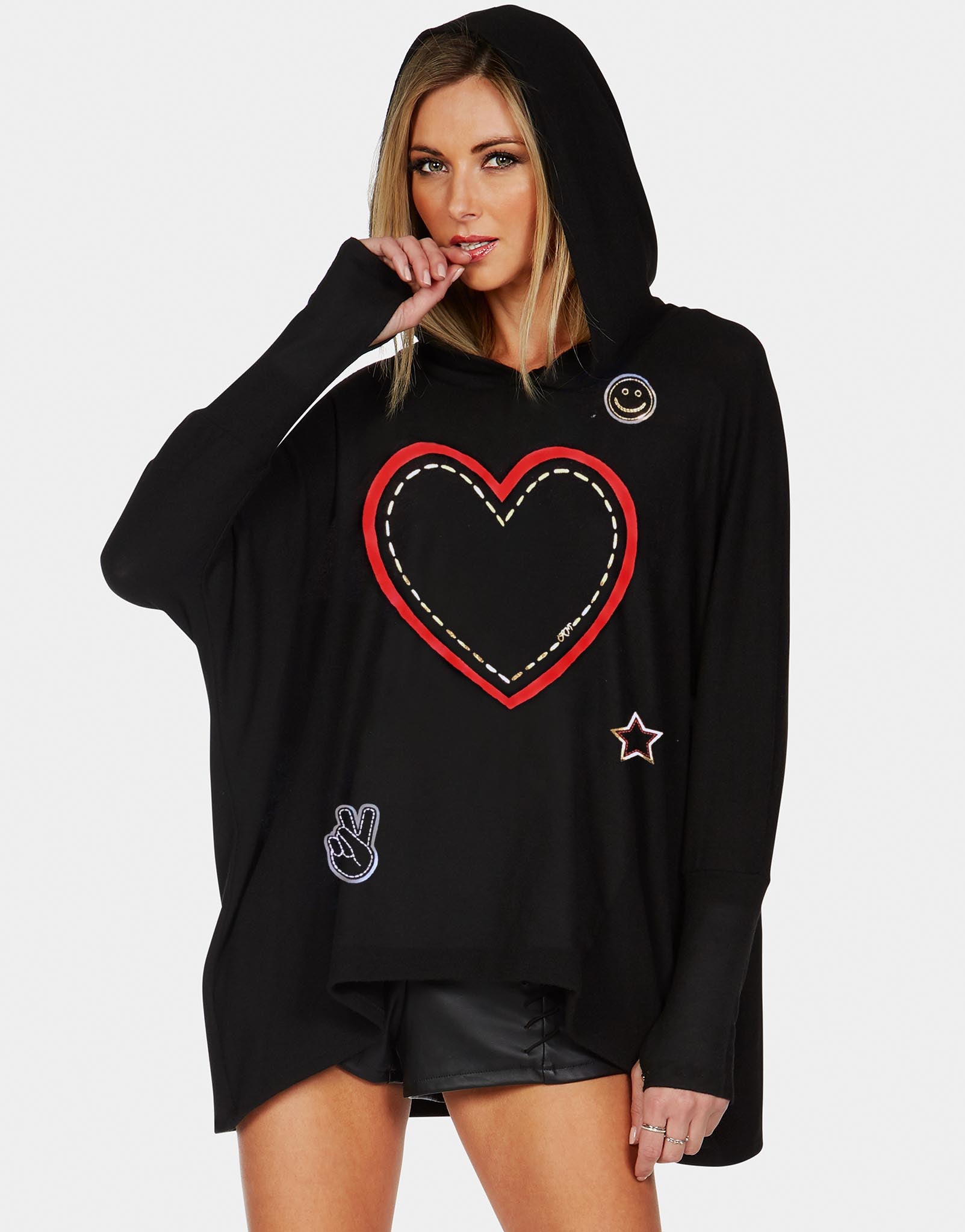 Lauren Moshi X Women's Wilma X Stitched Heart Elements - Jet Black Lauren Moshi X Women's Wilma X Stitched Heart Elements - Jet Black