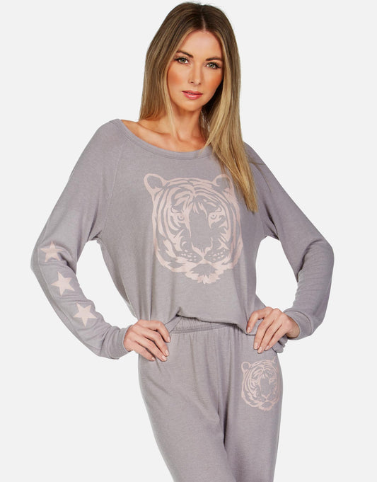 Lauren Moshi Women's Brenna Tiger Face - Stone