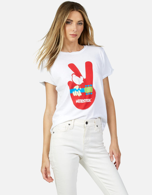 Lauren Moshi X Woodstock Women's Edda Woodstock Peace - White