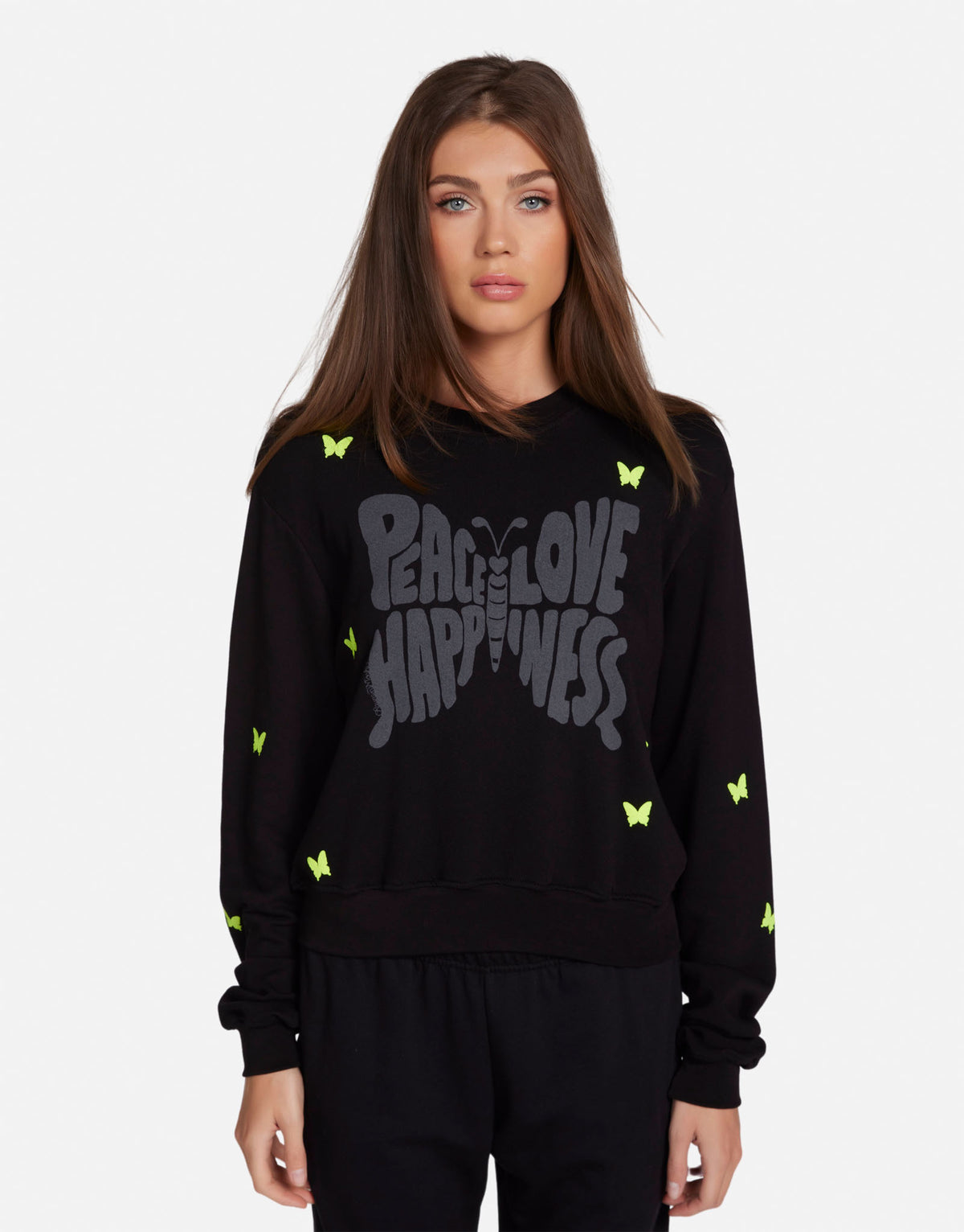 Spalding Neon Peace Love Butterflies