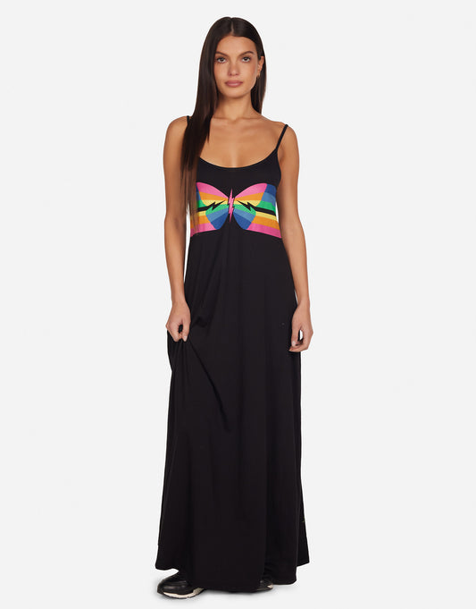 lauren moshi maxi dress Lauren Moshi Beatrix Mini Butterflies Maxi Dress in Black