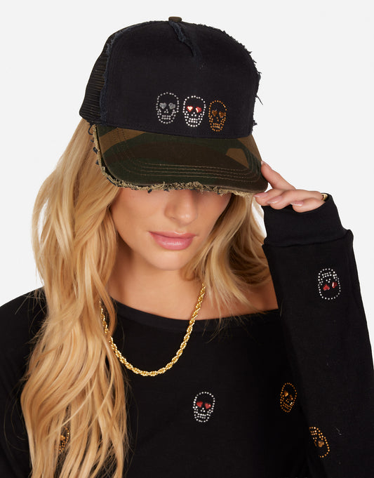 Jilly Stud Heart Eye Skulls