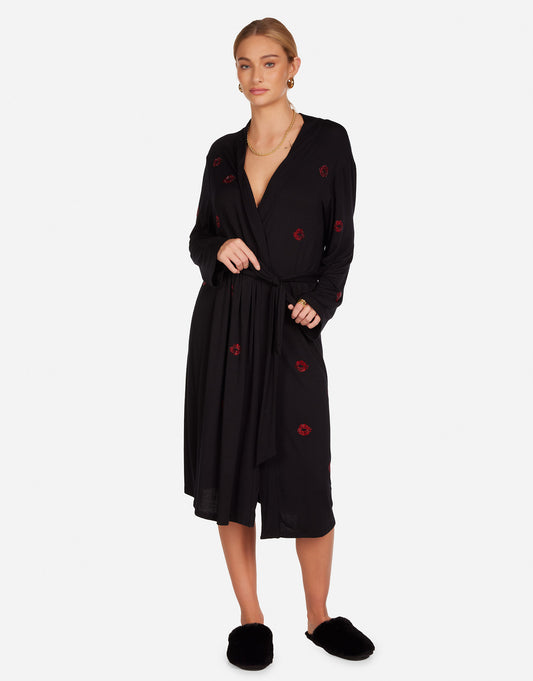 Daniela Red Crystal Lips Robe