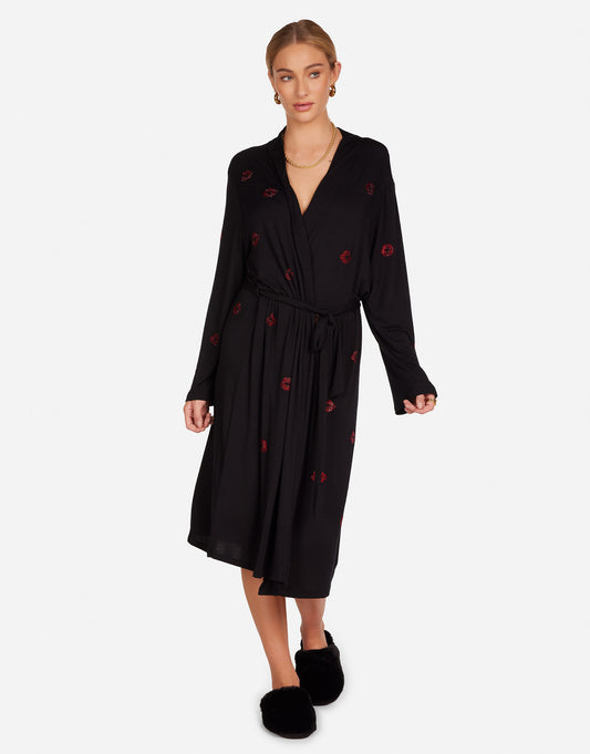 Daniela Red Crystal Lips Robe