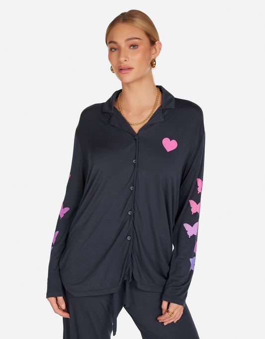 Alison Ombré Butterfly Heart Pajama Set