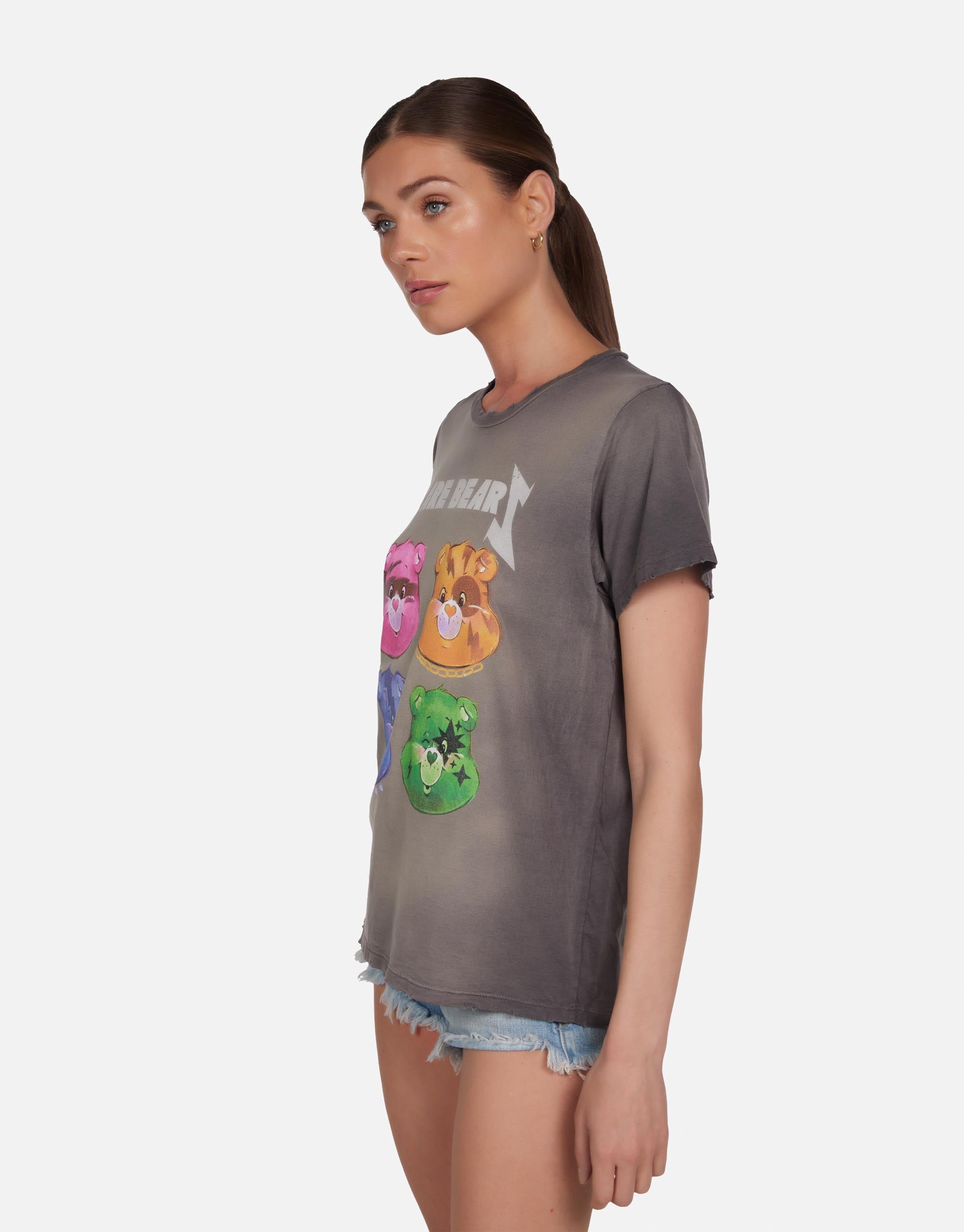 Rock Care Bears Boyfriend Tee in Vintage Smoke | Wolf by Lauren Moshi 