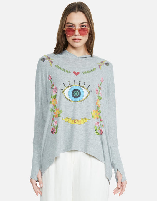 Lauren Moshi Women's Wilma Floral Eye Love - Heather Grey