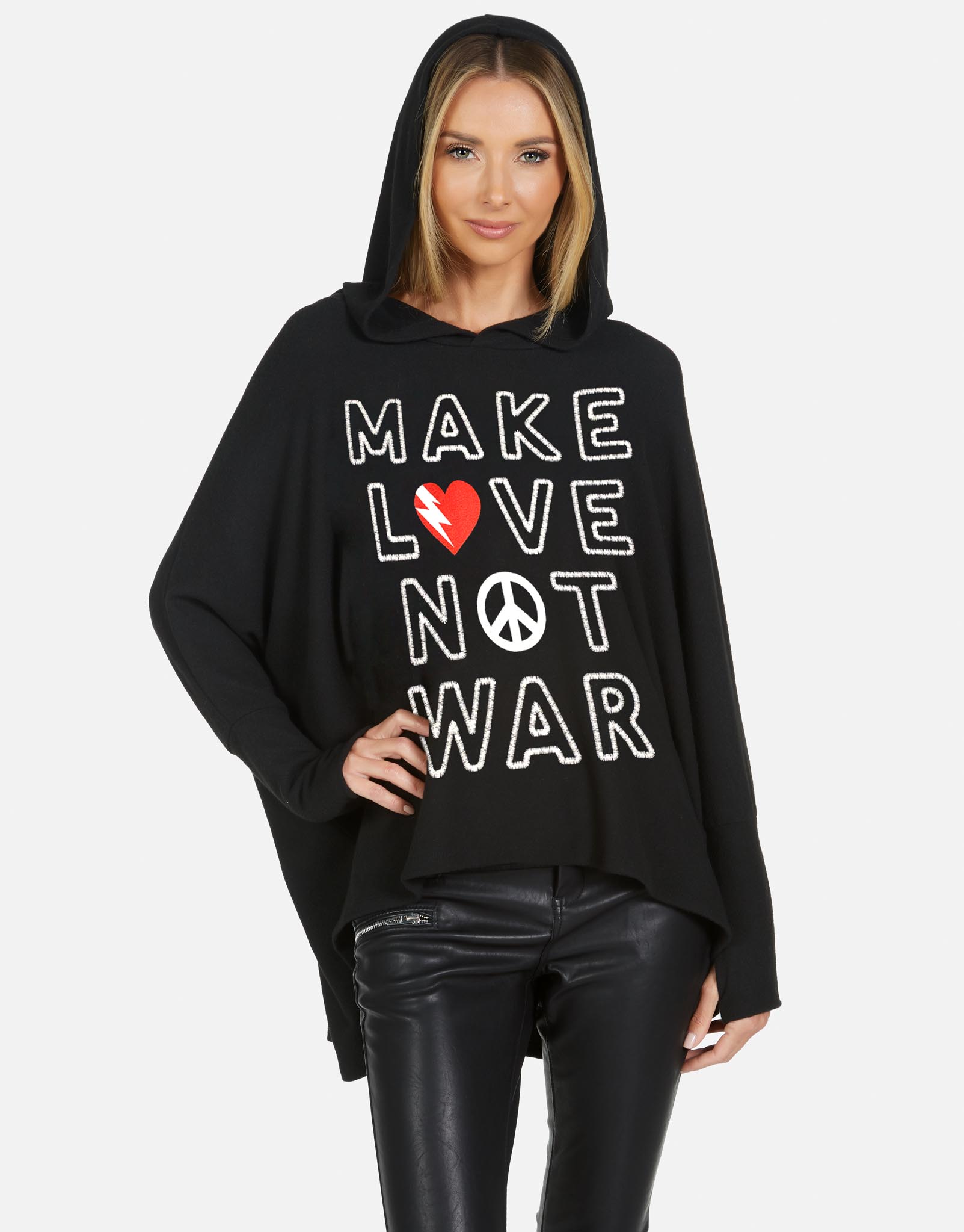 Lauren Moshi X Women's Wilma X Make Love Not War - Black