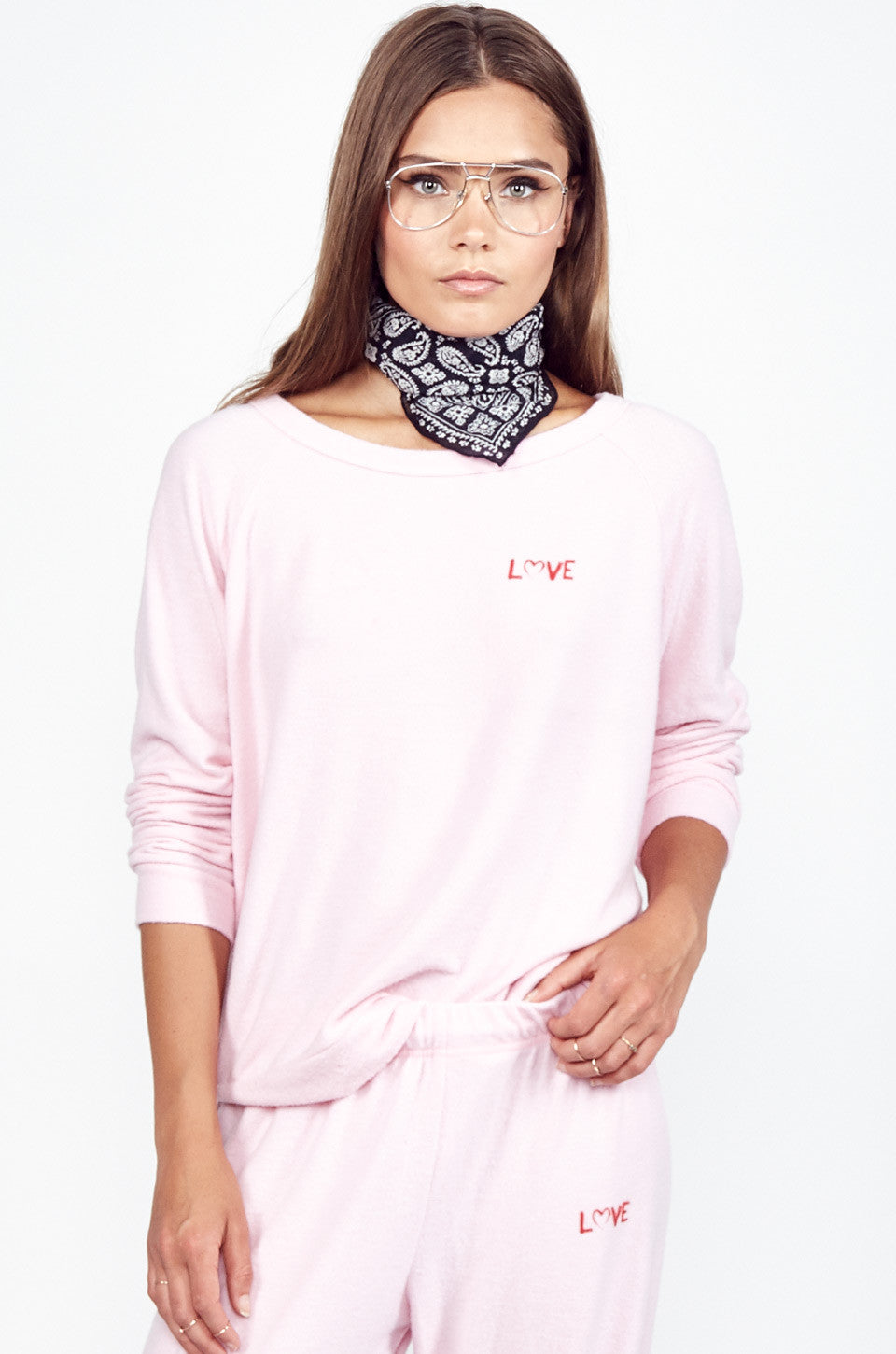 Lauren Moshi Women's X Exclusive X Love Lip Pullover - Tickle Pink