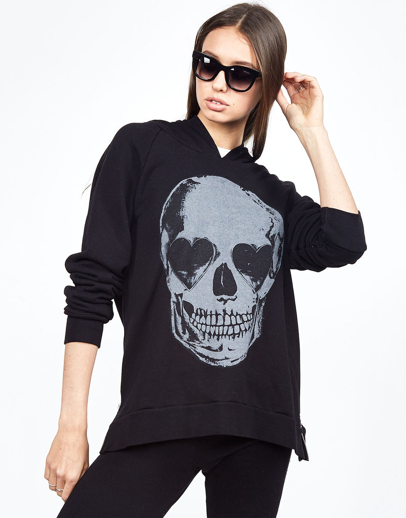 Lauren Moshi Women's Corbin Heart Eye Skull - Black
