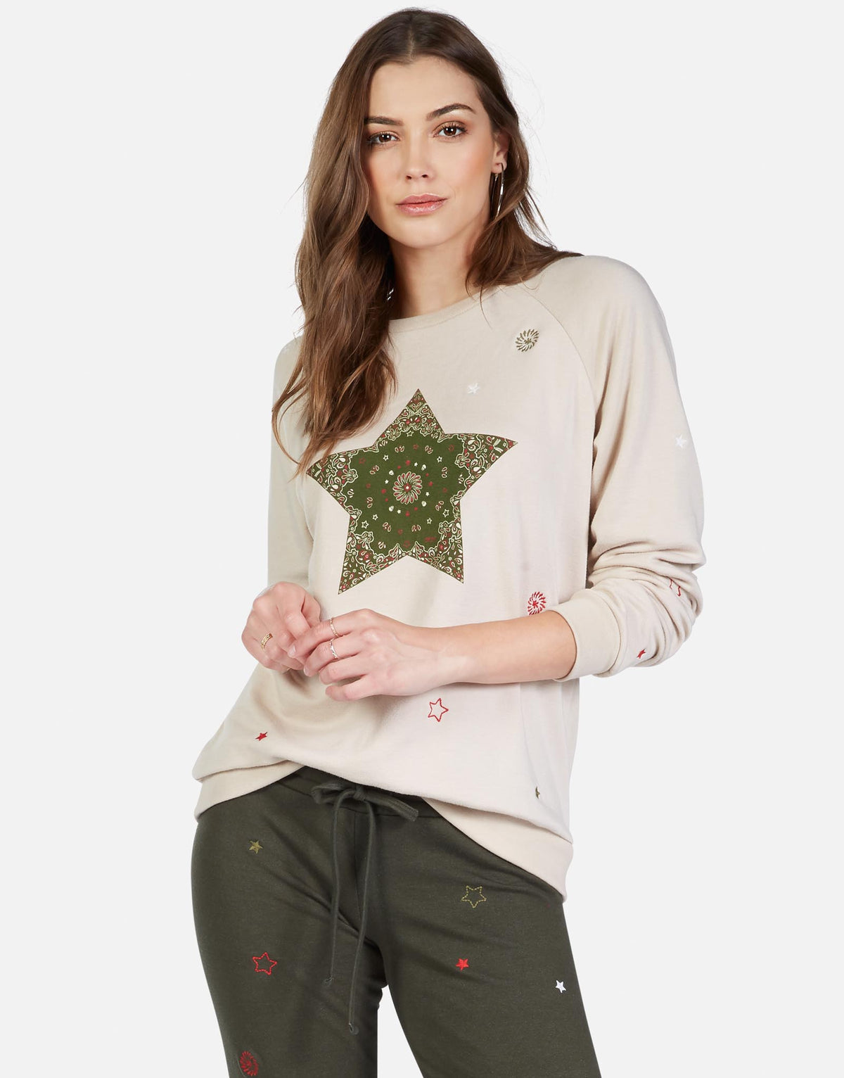 Lauren Moshi Women's Noleta Bandana Star - Light Sand