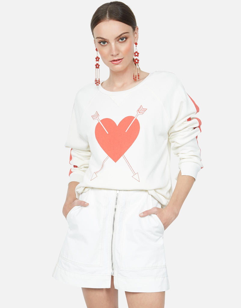 Lauren Moshi Women's Sia Arrow Heart - Faded White/Tomato