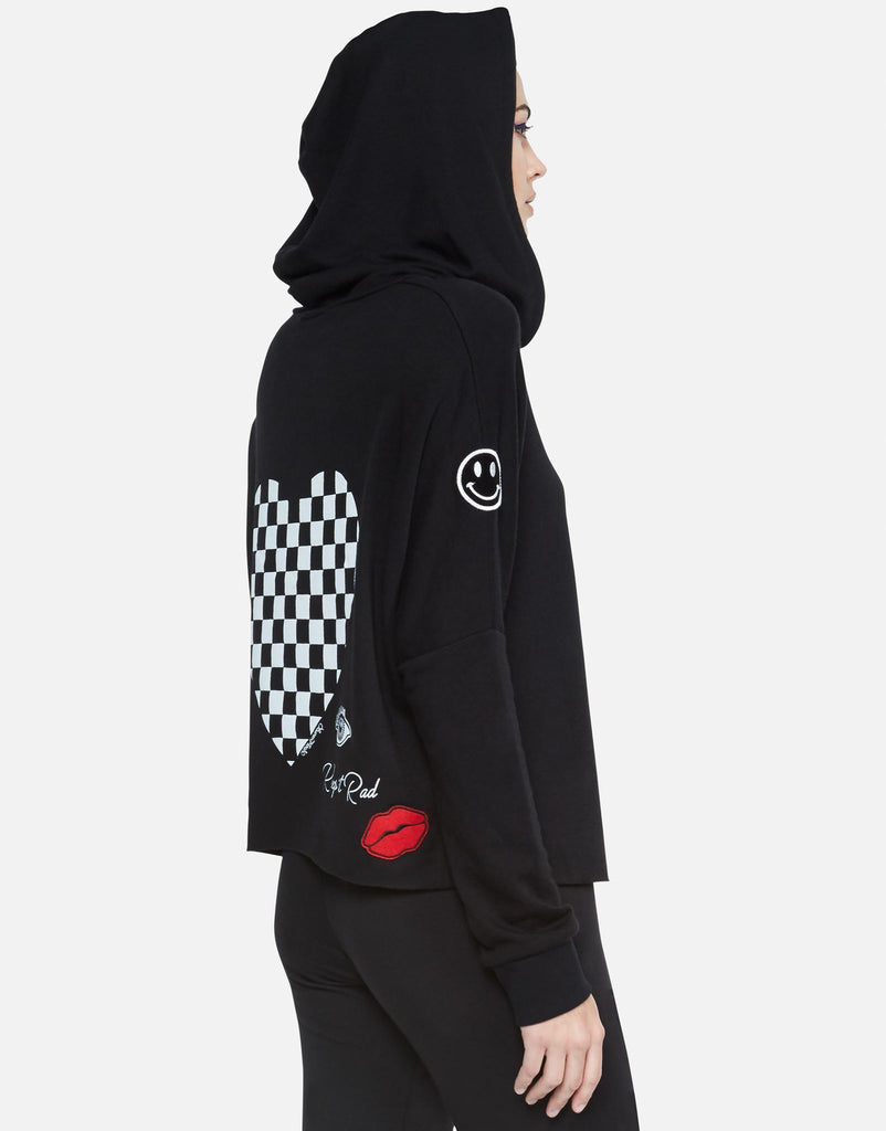 Lauren Moshi Women's Lexie Rad Checkered Heart - Black