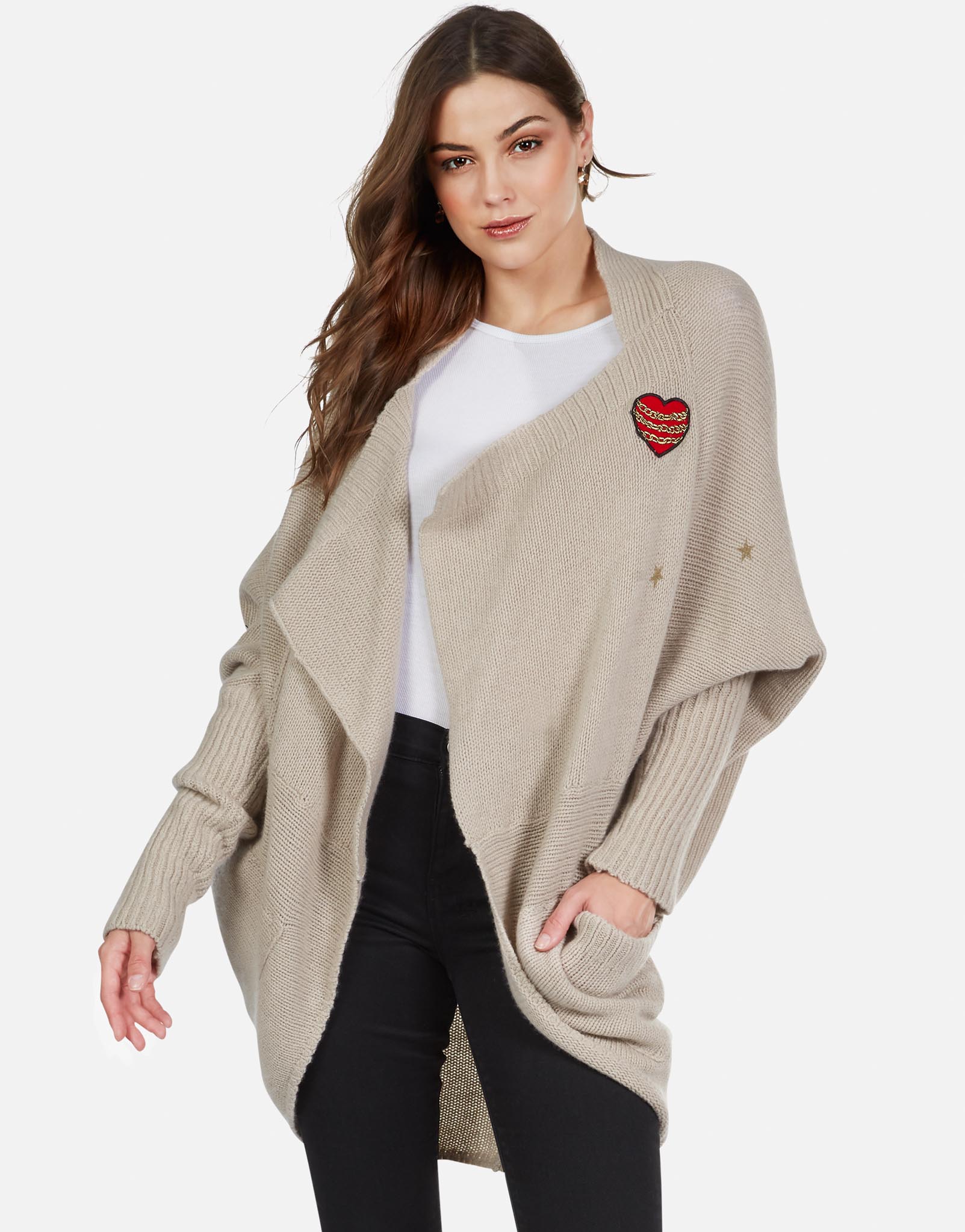 Lauren Moshi Women's Daya Chain Heart Stars - Oatmeal