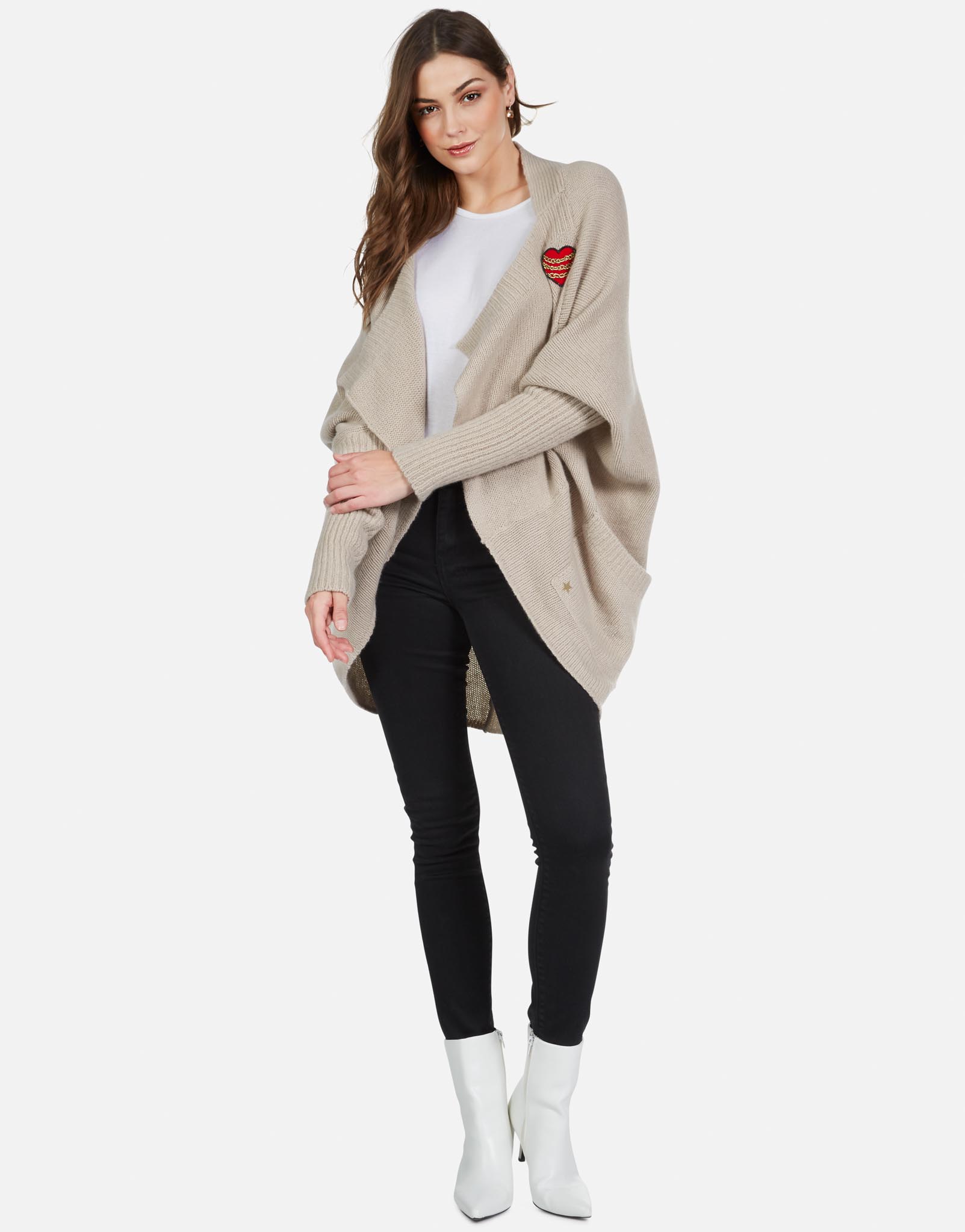 Lauren Moshi Women's Daya Chain Heart Stars - Oatmeal