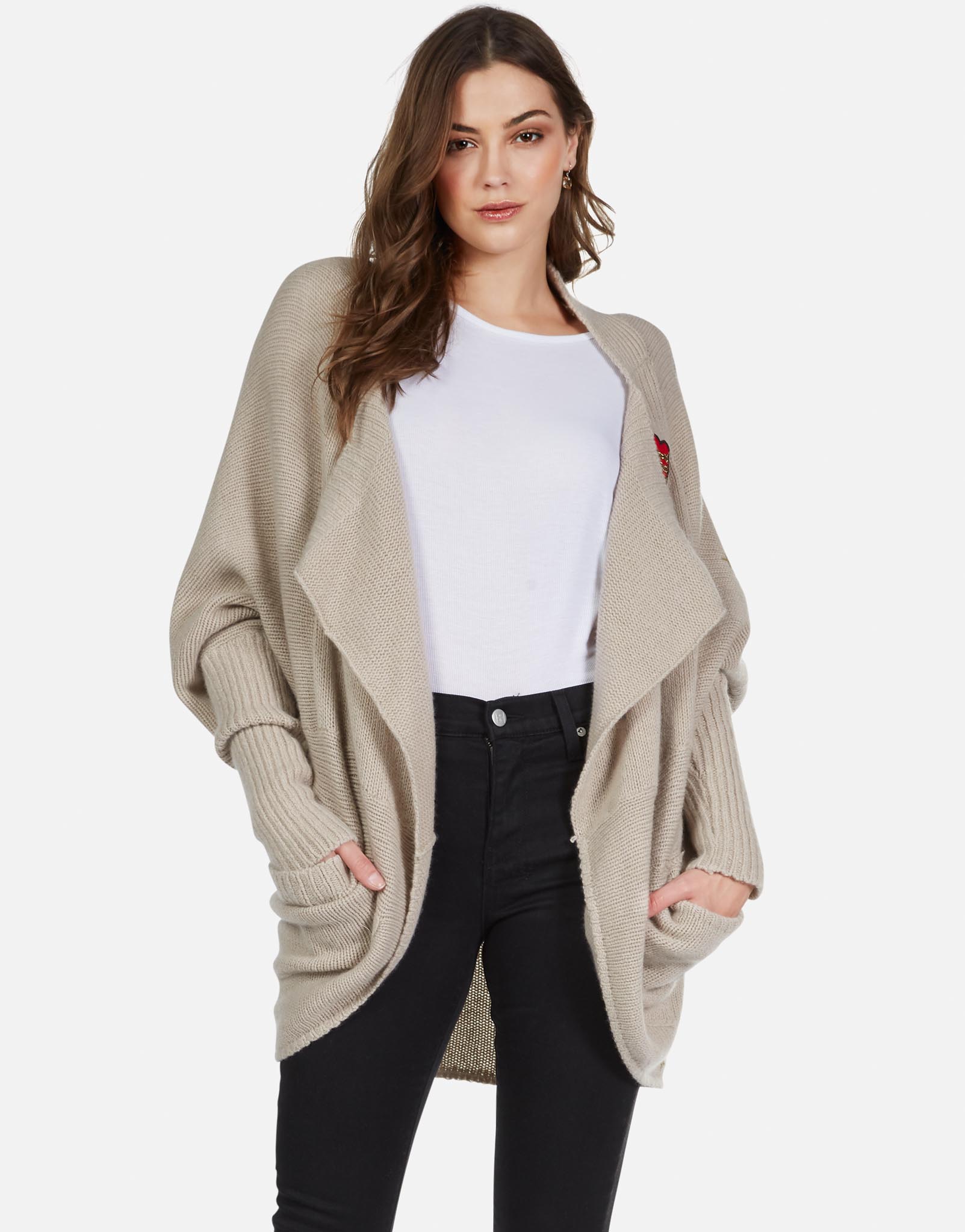 Lauren Moshi Women's Daya Chain Heart Stars - Oatmeal
