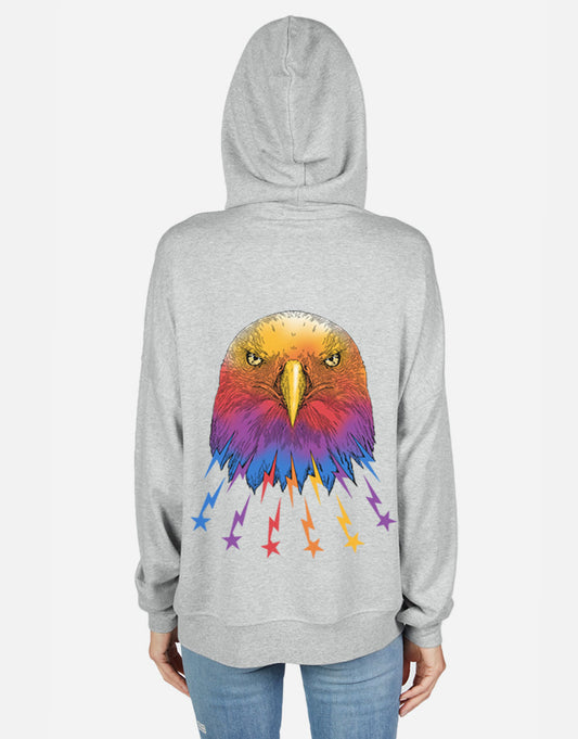 Lauren Moshi Women's Avalyn Rainbow Lightning Eagle - Heather Grey