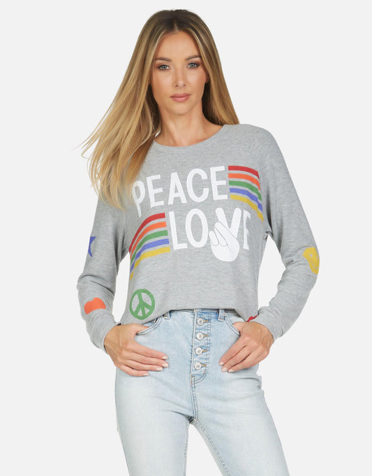 Lauren Moshi Women's Everly Peace Love Stripe - XS