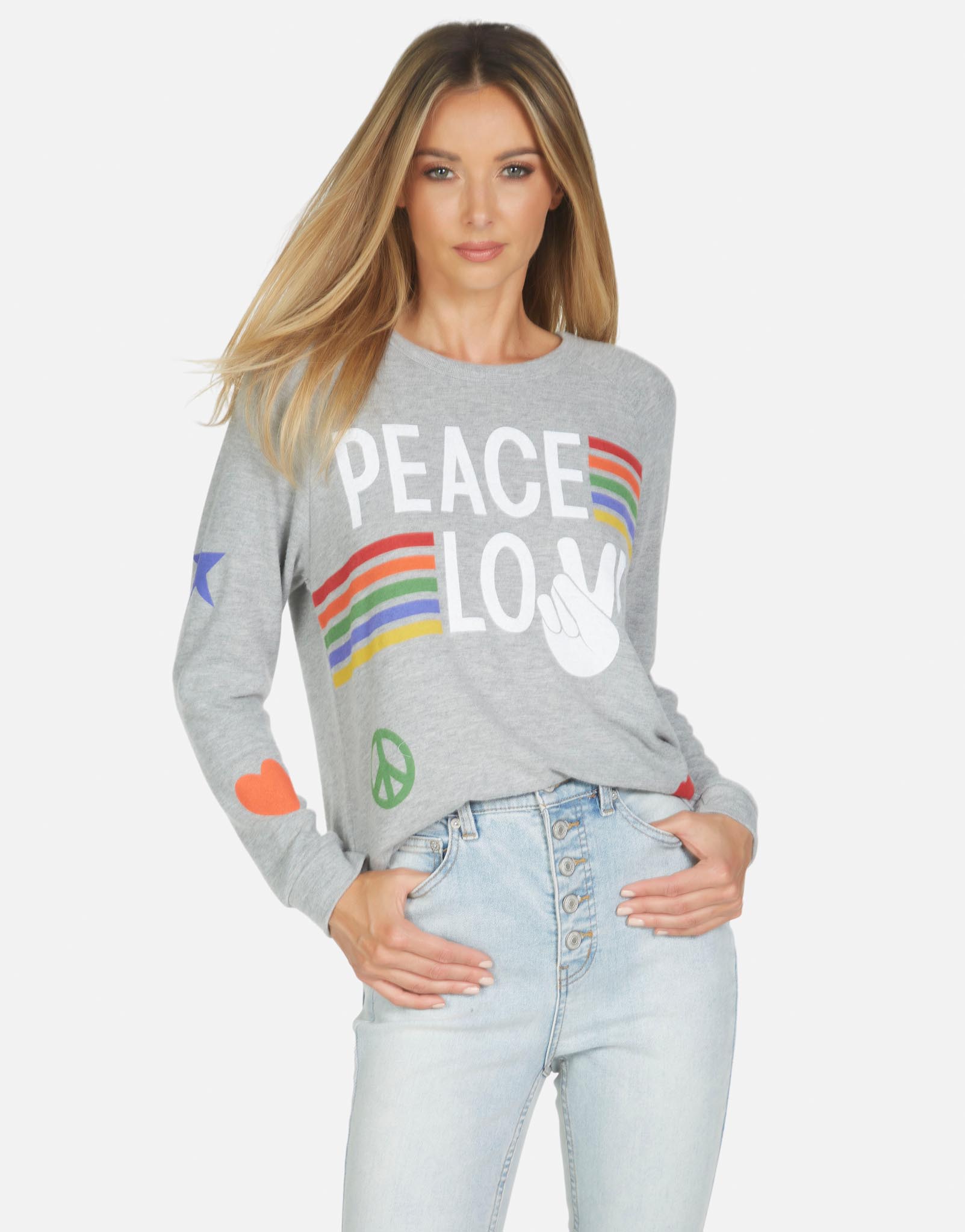 Lauren Moshi Women's Everly Peace Love Stripe - 