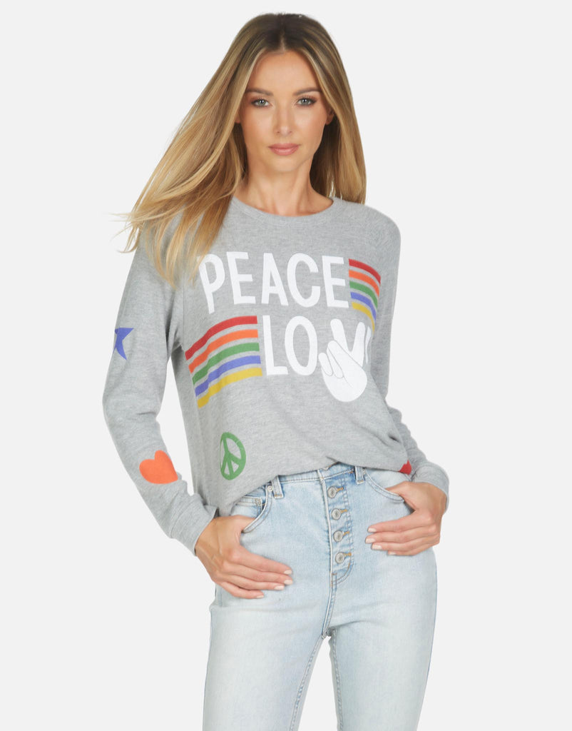 Lauren Moshi Women's Everly Peace Love Stripe - 