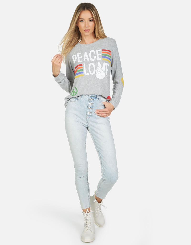 Lauren Moshi Women's Everly Peace Love Stripe - 