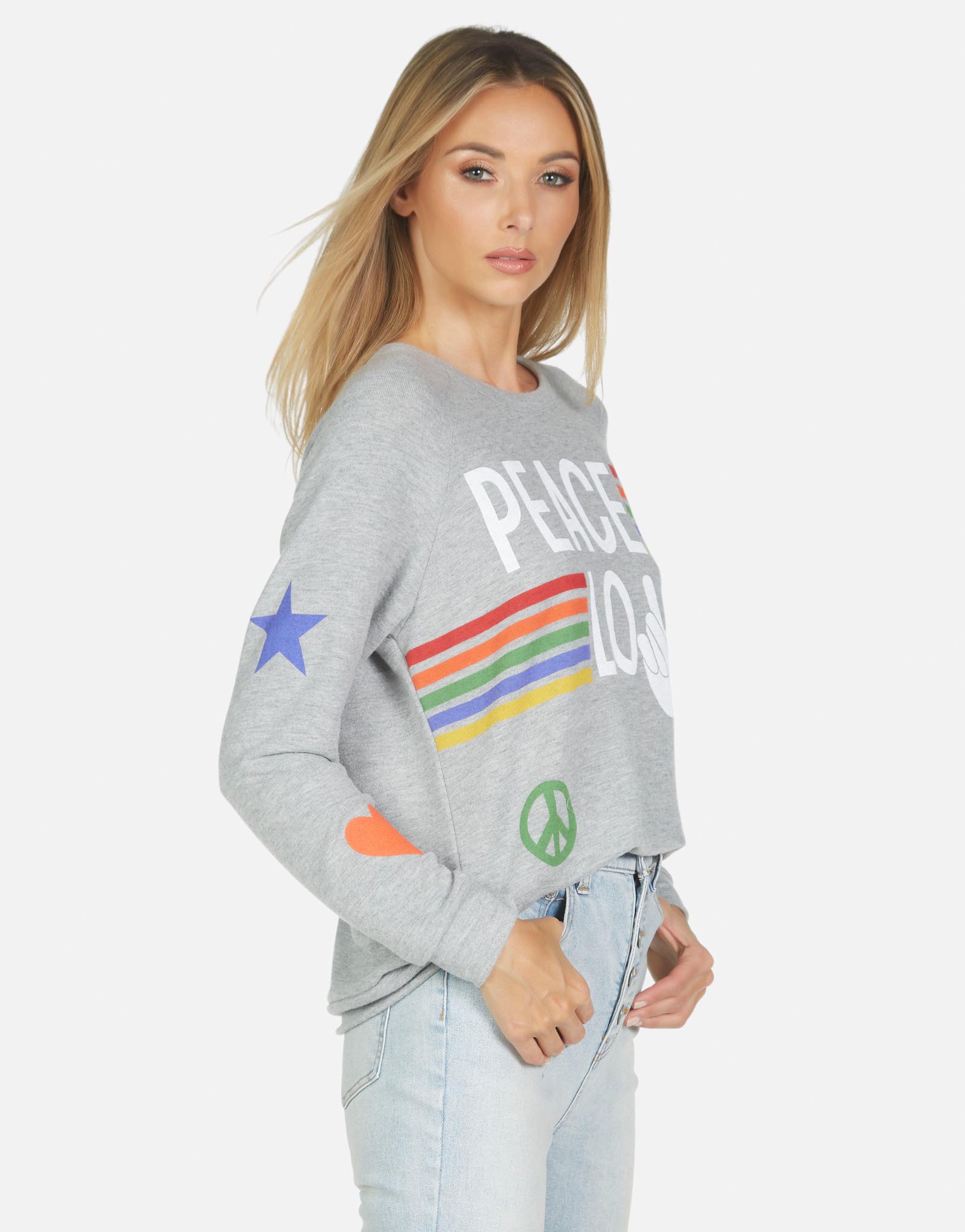 Lauren Moshi Women's Everly Peace Love Stripe - 