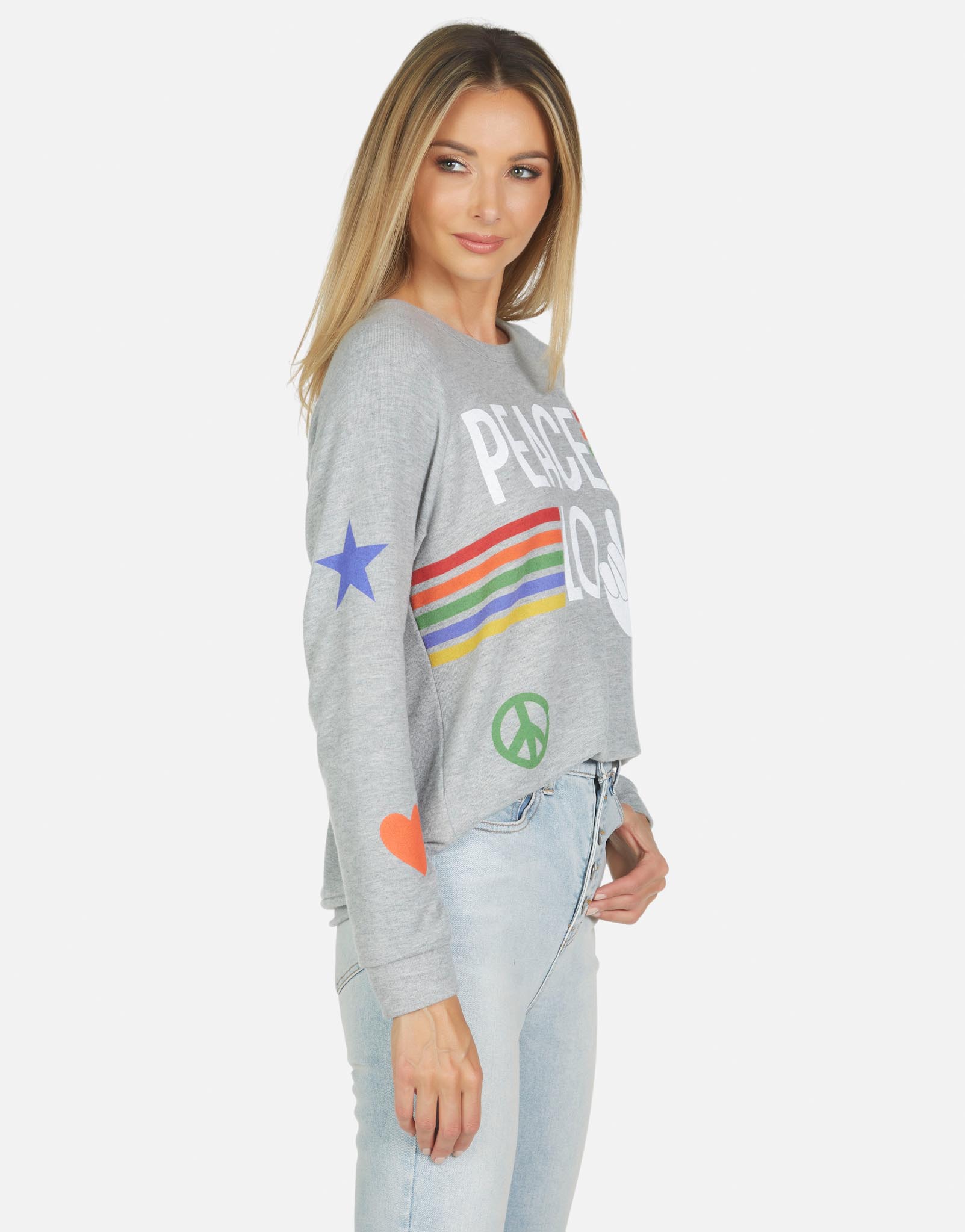 Lauren Moshi Women's Everly Peace Love Stripe - 