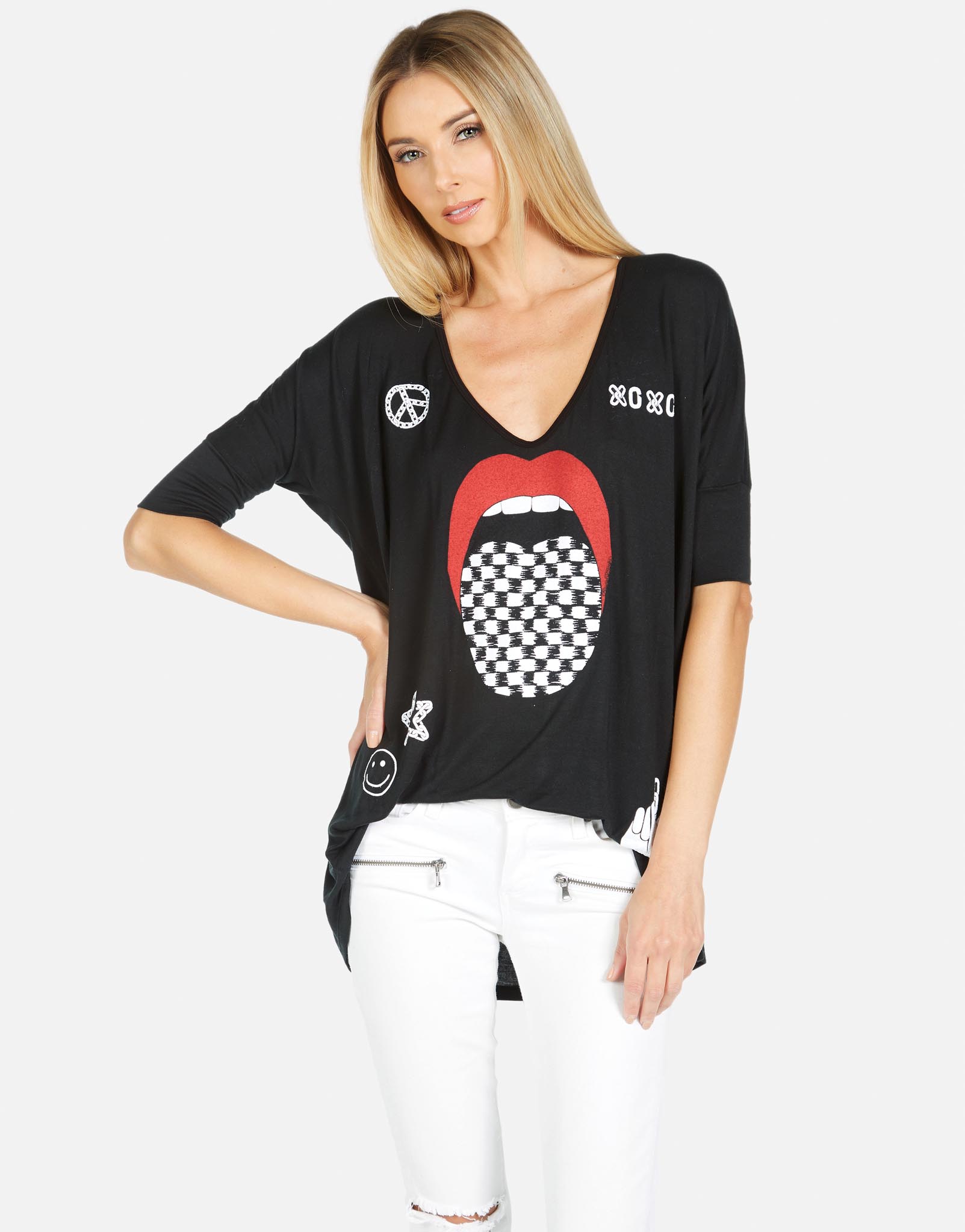 Lauren Moshi Women's Eva Checker Tongue - XS