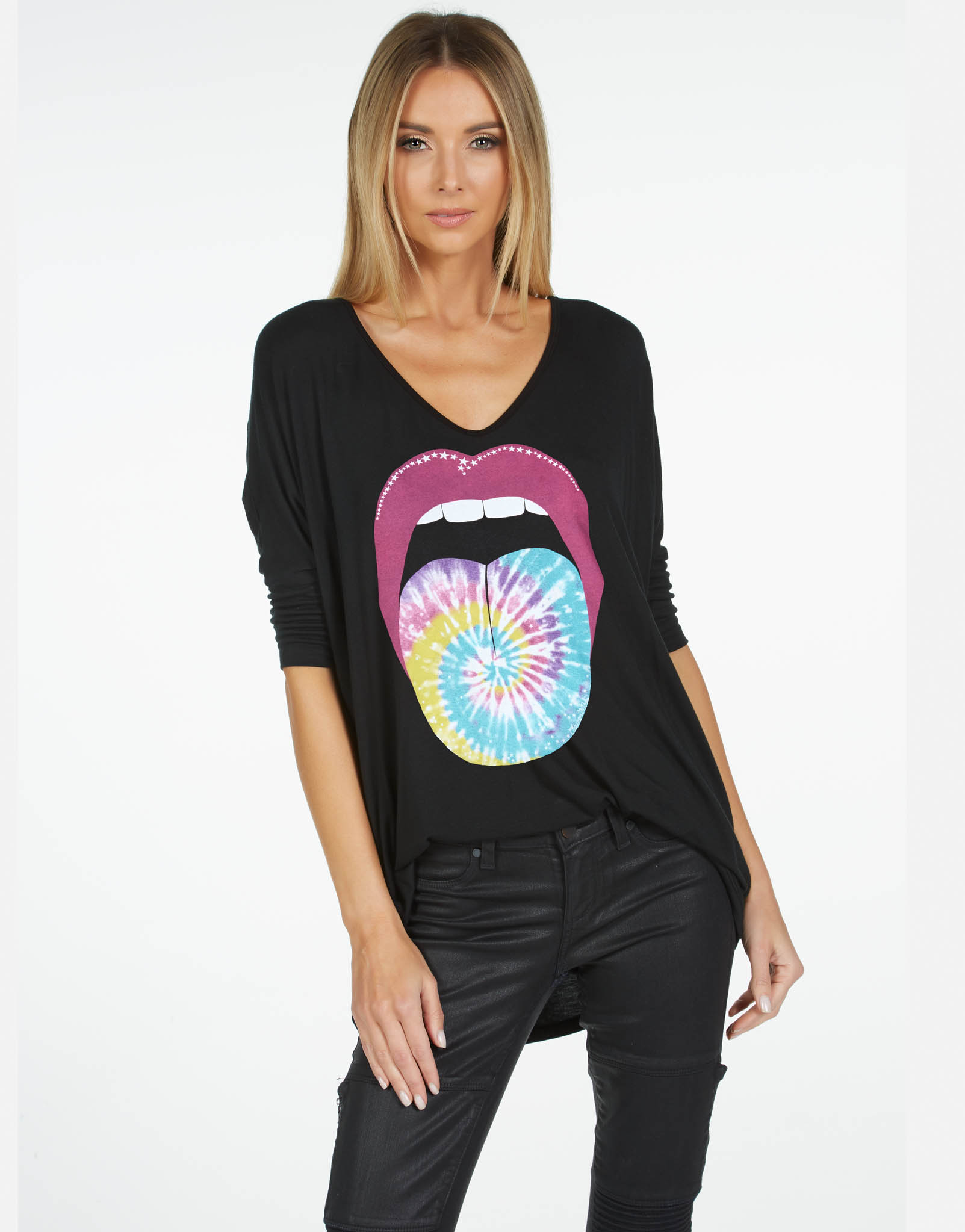 Lauren Moshi X Women's Eva X Tie Dye Tongue - Black