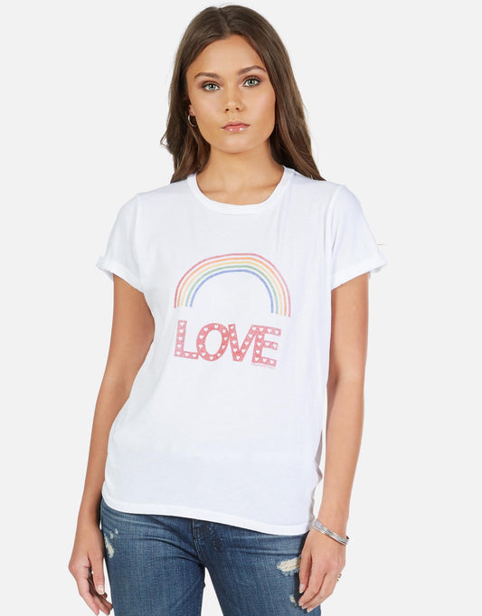 Lauren Moshi Women's Edda Rainbow Love - White
