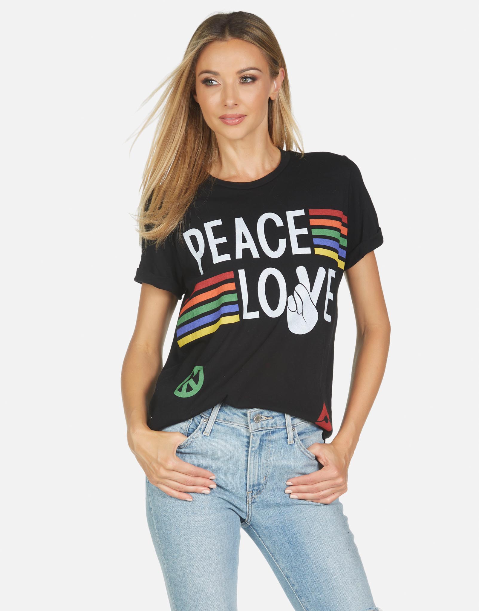 Lauren Moshi Women's Edda Peace Love Stripe - XS