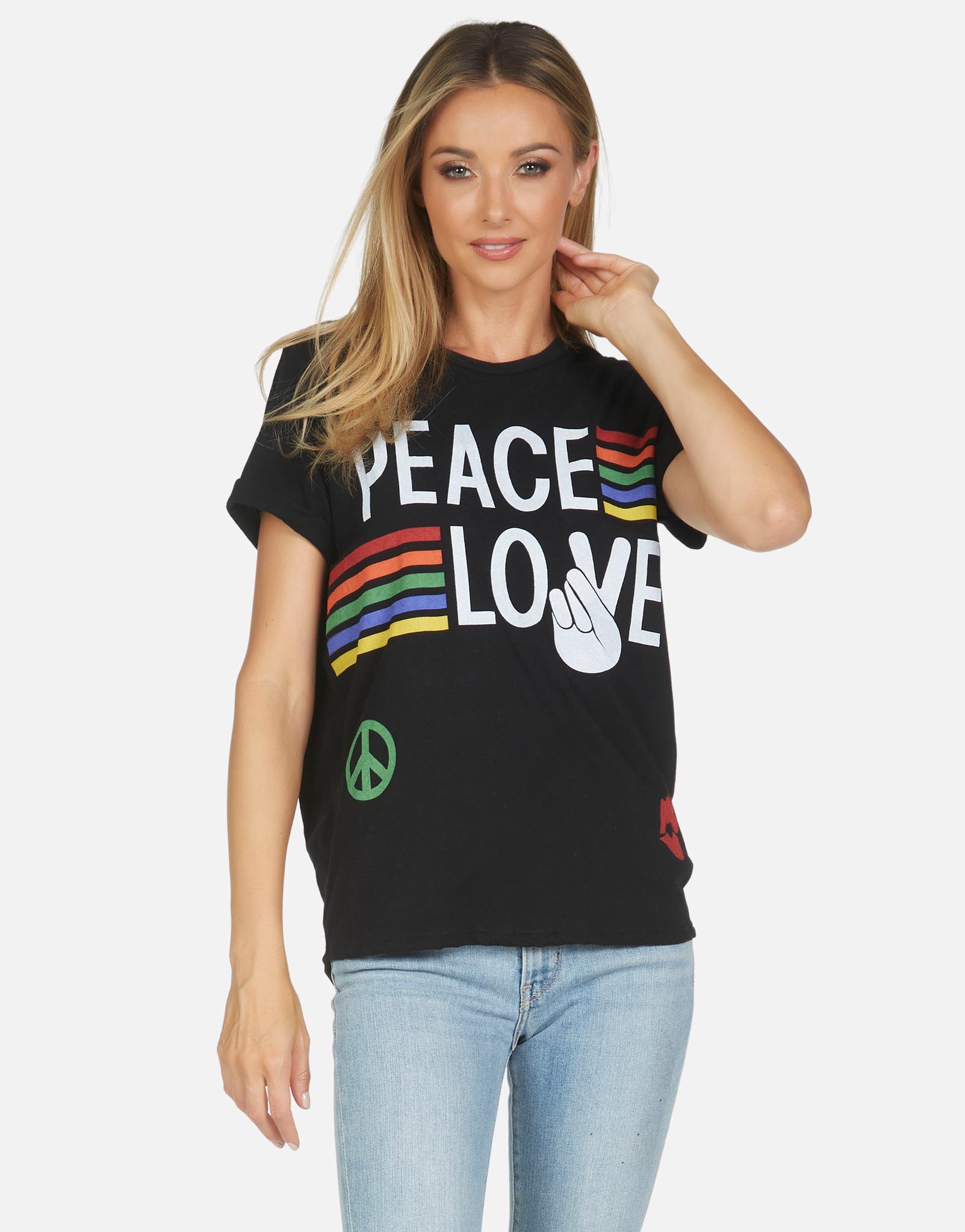 Lauren Moshi Women's Edda Peace Love Stripe - 