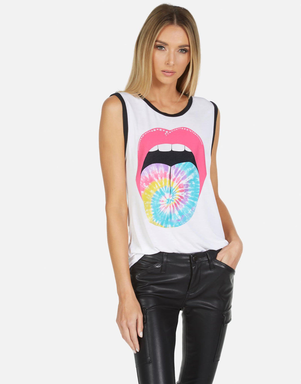 Lauren Moshi X Women's Zink X Tie Dye Tongue - White/Black