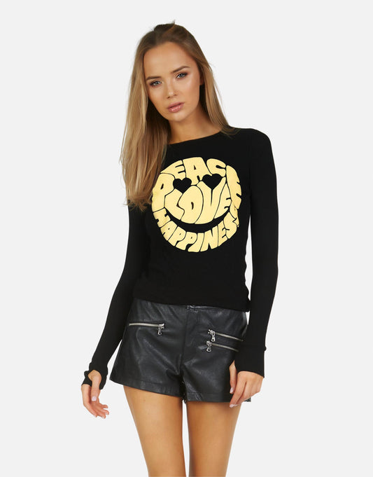 Lauren Moshi X Women's McKinley X Text Happy Face - XS