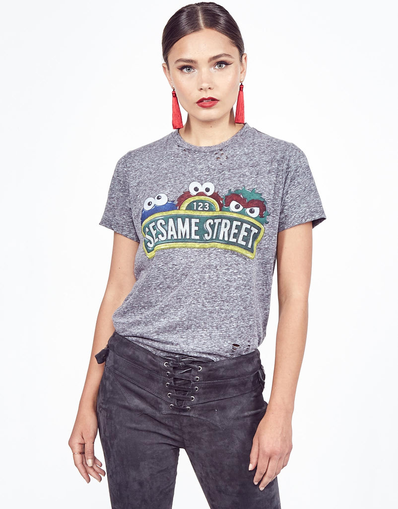 Lauren Moshi Women's Capri Sesame Street - Heather Grey