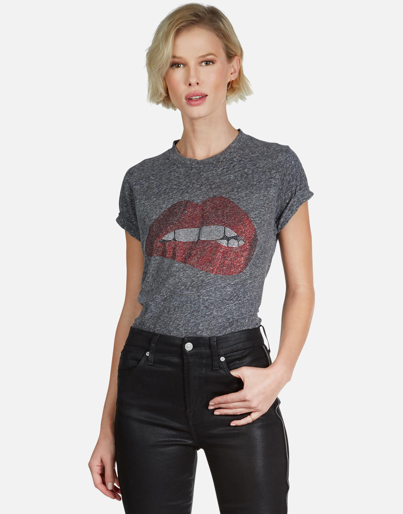 Lauren Moshi Women's Capri Crystal Biting Lip - Heather Grey