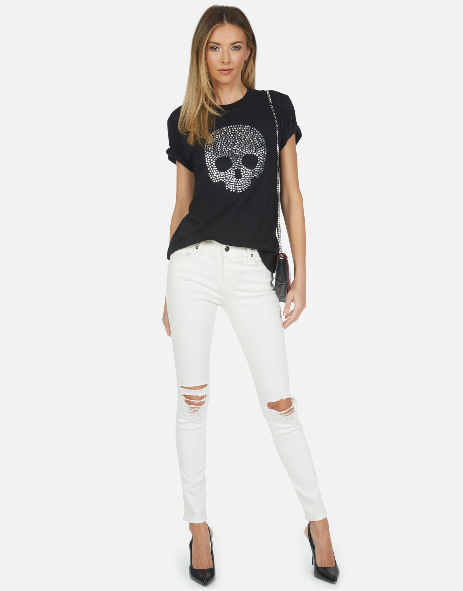 Lauren Moshi Women's Capri Nailhead Skull - 