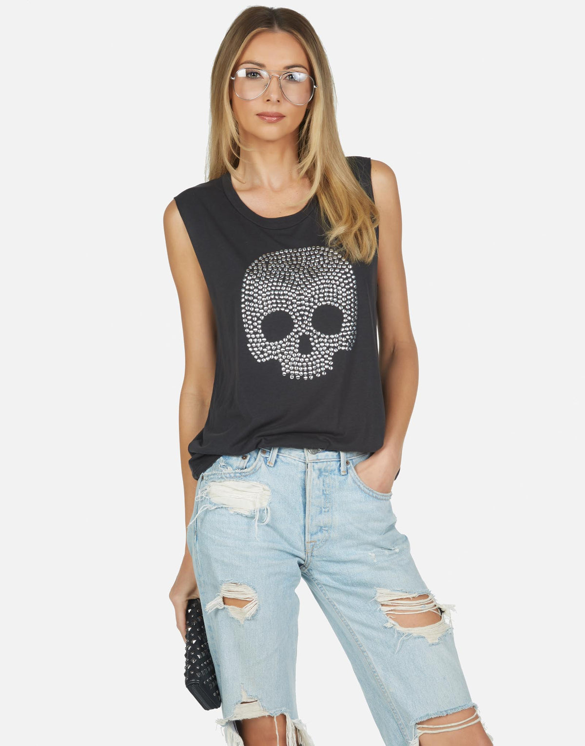 Lauren Moshi Women's Kel Nailhead Skull - XS