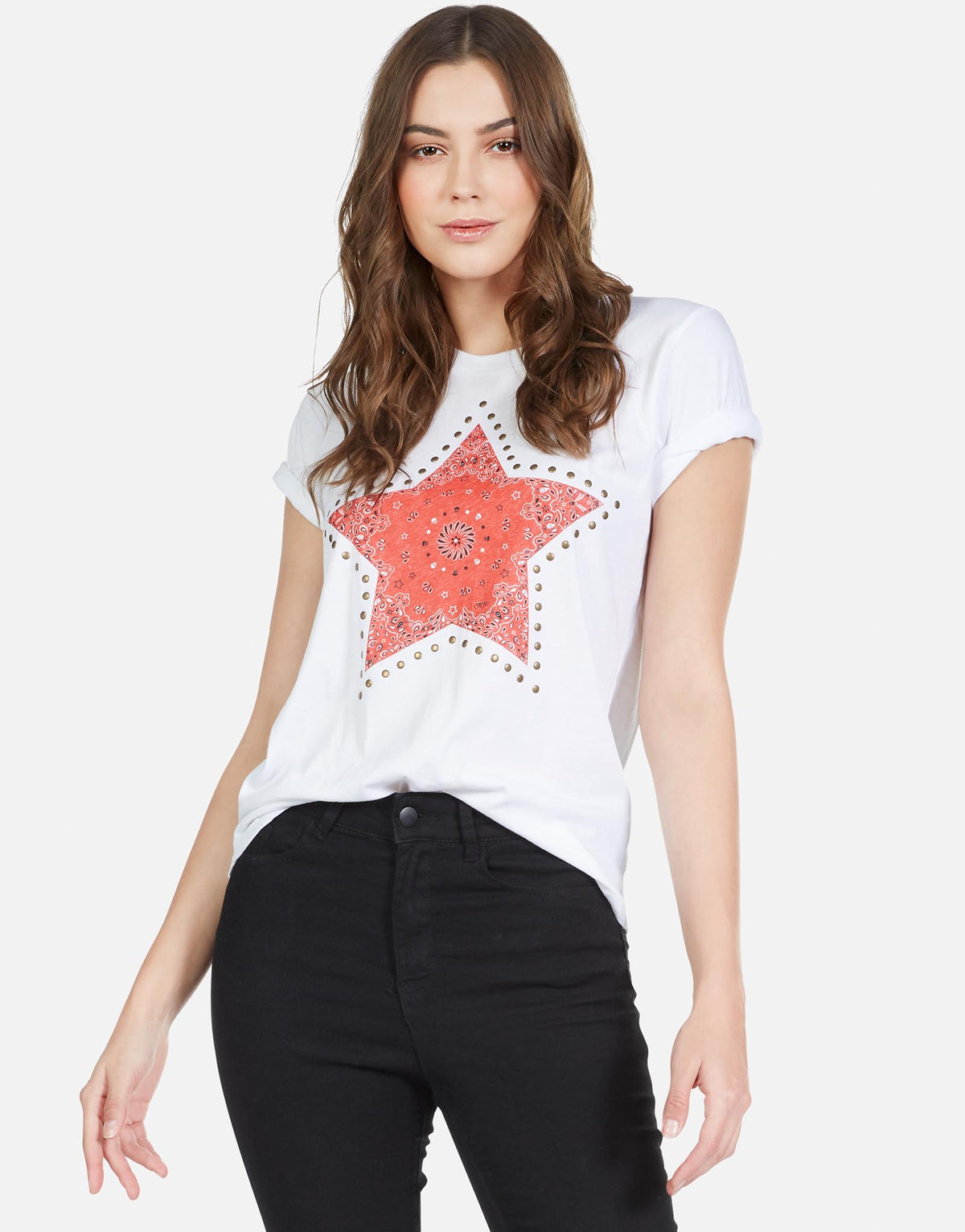 Lauren Moshi Women's Croft Bandana Star - White