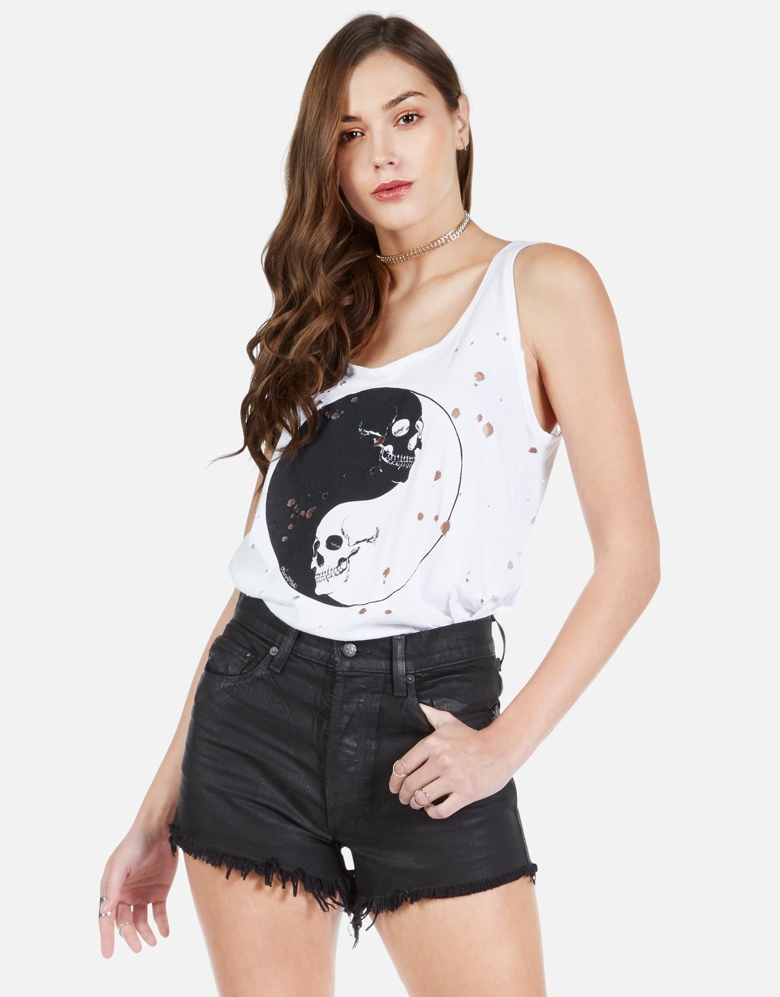 Lauren Moshi Women's Julianna Skull Yin Yang - White