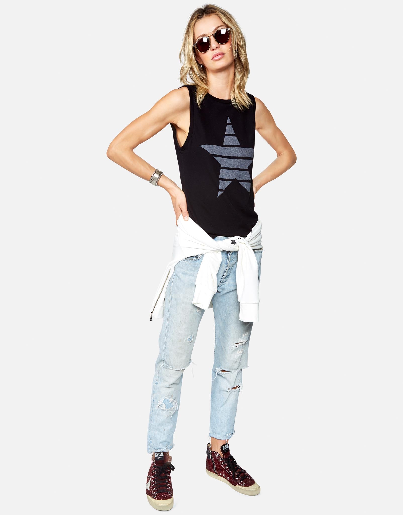 Lauren Moshi Women's Ashlin Classic Stripe Star - 