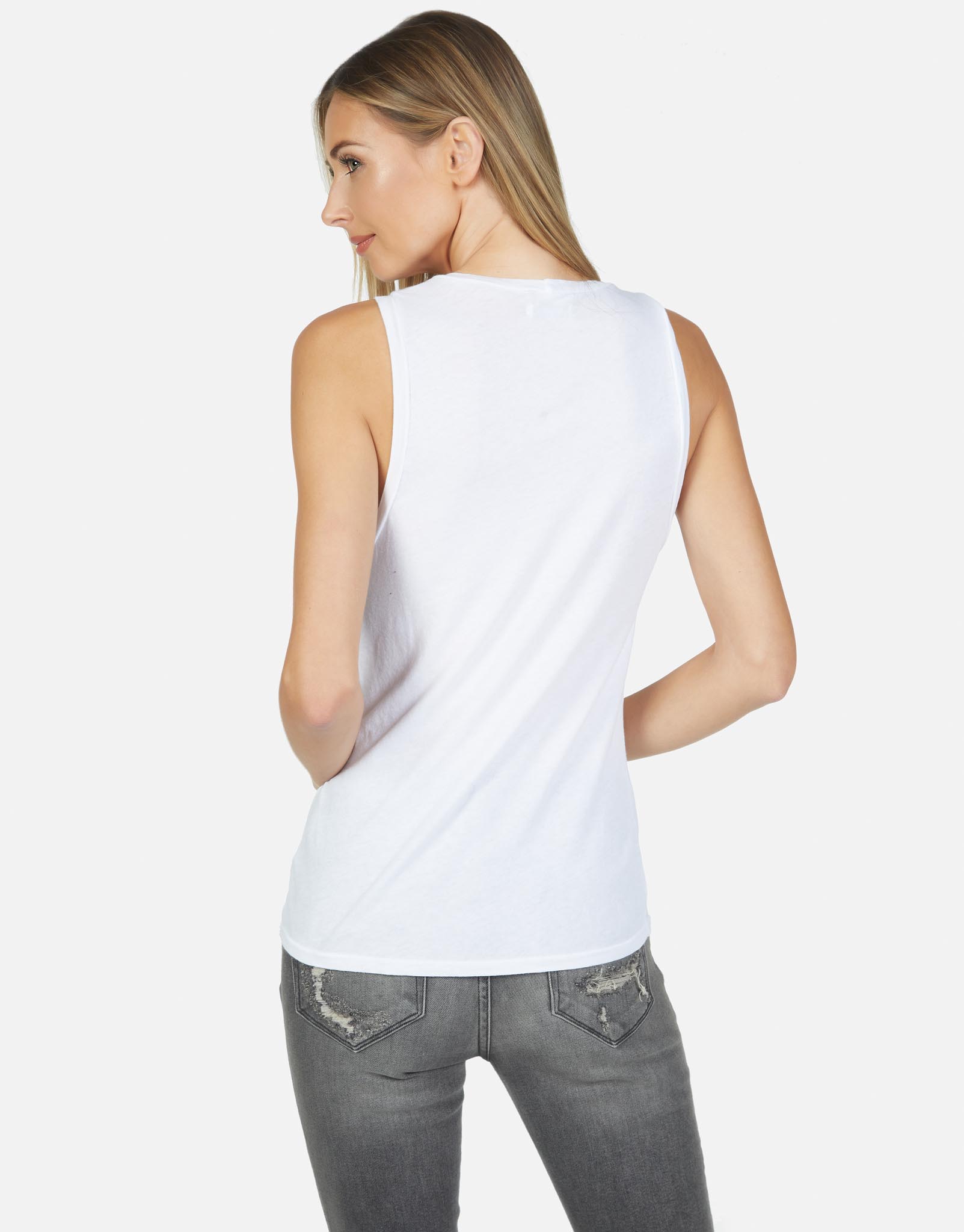 Lauren Moshi Women's Ashlin Rainbow Ray Lip Tank - 