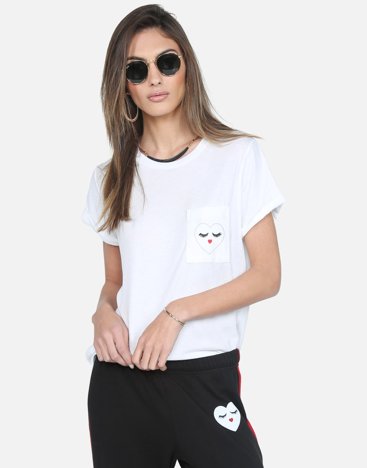 Lauren Moshi Women's Iris Glam Heart Face - White